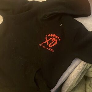 XO Red Logo Black Hoodie after hours